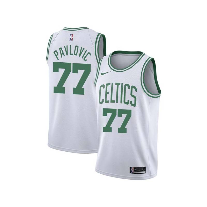 White Sasha Pavlovic Twill Basketball Jersey -Celtics #77 Pavlovic Twill Jerseys, FREE SHIPPING