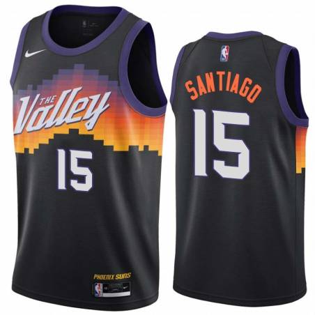 Black_City_The_Valley Daniel Santiago SUNS #15 Twill Basketball Jersey FREE SHIPPING