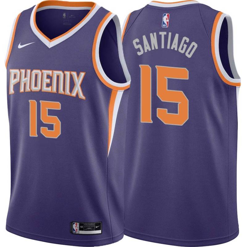 Purple Daniel Santiago SUNS #15 Twill Basketball Jersey FREE SHIPPING