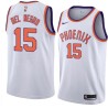 White Vinny Del Negro SUNS #15 Twill Basketball Jersey FREE SHIPPING