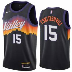 Black_City_The_Valley Nikoloz Tskitishvili SUNS #15 Twill Basketball Jersey FREE SHIPPING