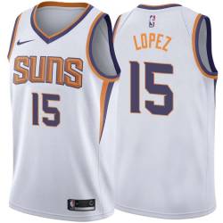 White2 Robin Lopez SUNS #15 Twill Basketball Jersey FREE SHIPPING