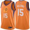 Orange Alan Williams SUNS #15 Twill Basketball Jersey FREE SHIPPING