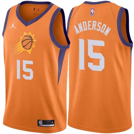 Orange Ryan Anderson SUNS #15 Twill Basketball Jersey FREE SHIPPING