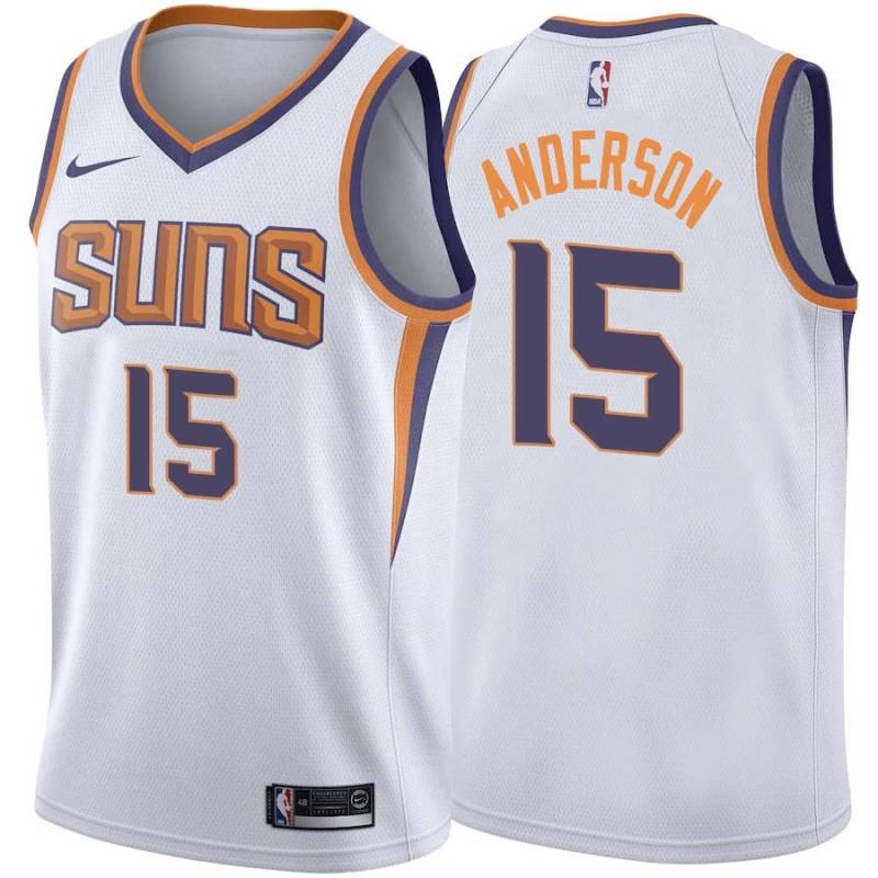 White2 Ryan Anderson SUNS #15 Twill Basketball Jersey FREE SHIPPING