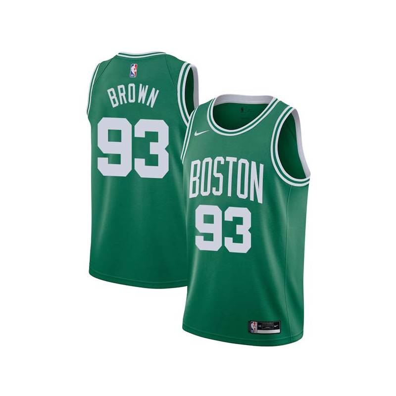 Green P.J. Brown Twill Basketball Jersey -Celtics #93 Brown Twill Jerseys, FREE SHIPPING