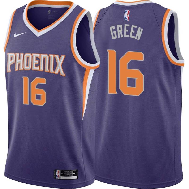 Purple Lamar Green SUNS #16 Twill Basketball Jersey FREE SHIPPING