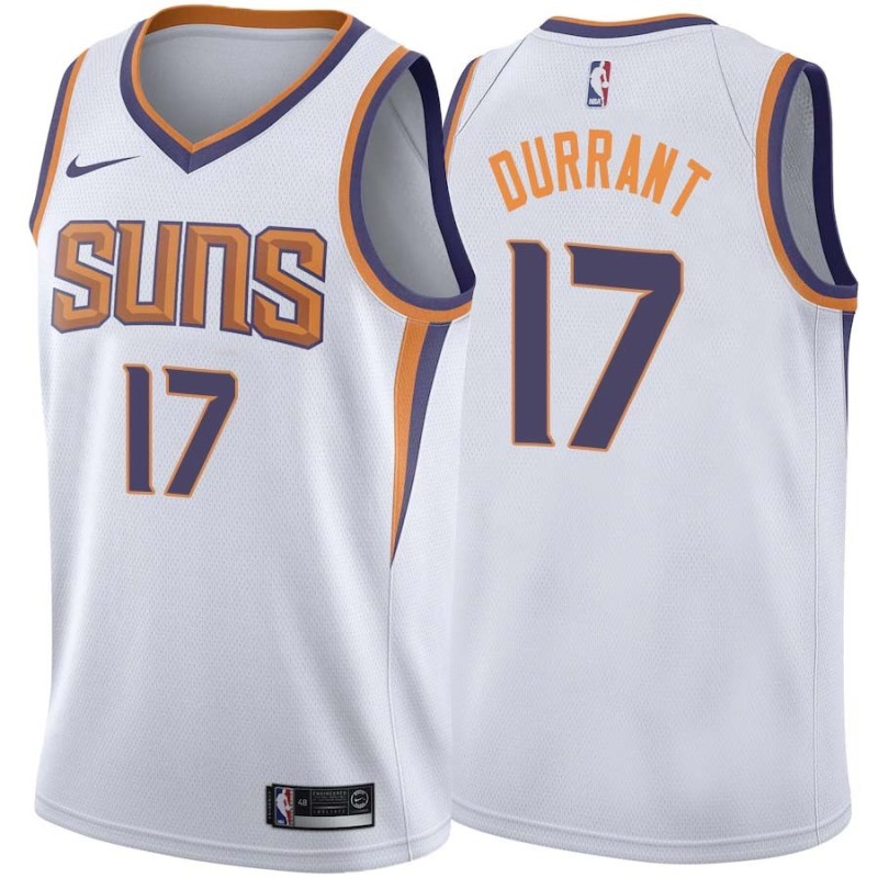 White2 Devin Durrant SUNS #17 Twill Basketball Jersey FREE SHIPPING