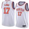 White Horacio Llamas Grey SUNS #17 Twill Basketball Jersey FREE SHIPPING