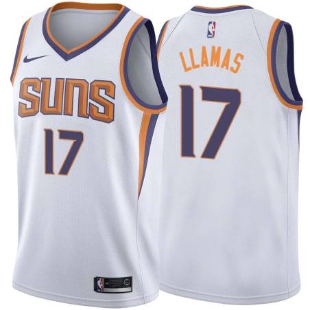 White2 Horacio Llamas Grey SUNS #17 Twill Basketball Jersey FREE SHIPPING