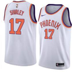 White Paul Shirley SUNS #17 Twill Basketball Jersey FREE SHIPPING