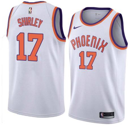 White Paul Shirley SUNS #17 Twill Basketball Jersey FREE SHIPPING