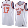 White Lou Amundson SUNS #17 Twill Basketball Jersey FREE SHIPPING