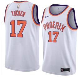 White PJ Tucker SUNS #17 Twill Basketball Jersey FREE SHIPPING