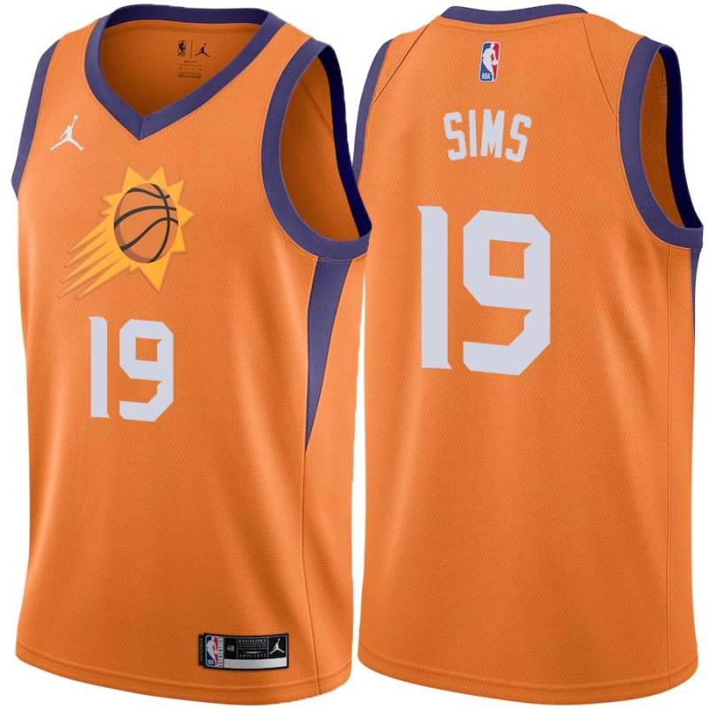 Orange Alvin Sims SUNS #19 Twill Basketball Jersey FREE SHIPPING