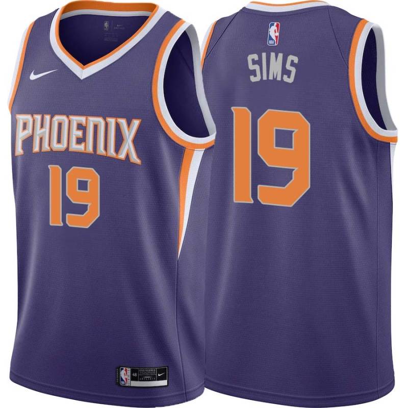 Purple Alvin Sims SUNS #19 Twill Basketball Jersey FREE SHIPPING