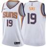 White2 Alvin Sims SUNS #19 Twill Basketball Jersey FREE SHIPPING