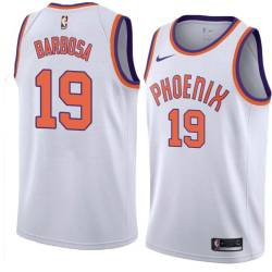 White Leandro Barbosa SUNS #19 Twill Basketball Jersey FREE SHIPPING