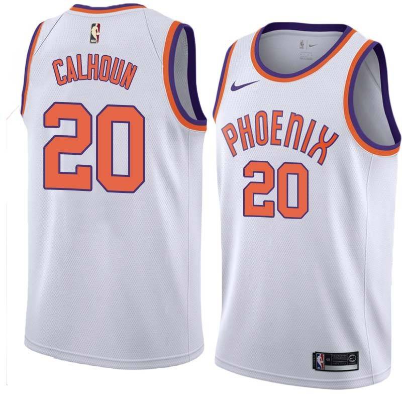 White Corky Calhoun SUNS #20 Twill Basketball Jersey FREE SHIPPING