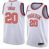 White Maurice Lucas SUNS #20 Twill Basketball Jersey FREE SHIPPING