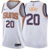 White2 Maurice Lucas SUNS #20 Twill Basketball Jersey FREE SHIPPING