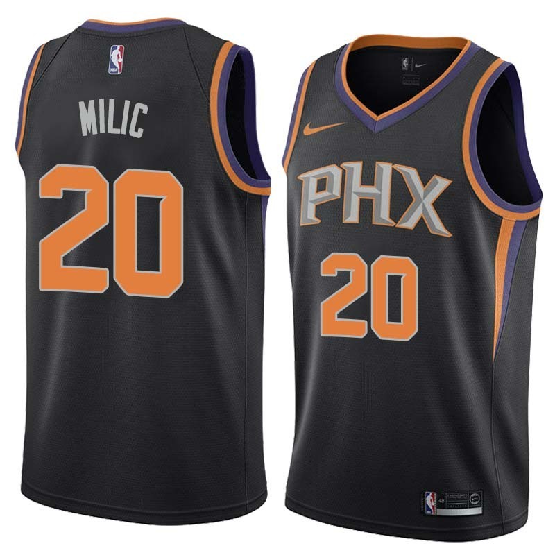 Black Marko Milic SUNS #20 Twill Basketball Jersey FREE SHIPPING