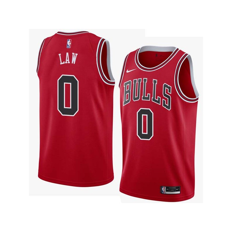 Red Acie Law Twill Basketball Jersey -Bulls #0 Law Twill Jerseys, FREE SHIPPING