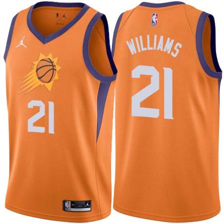 Orange Micheal Williams SUNS #21 Twill Basketball Jersey FREE SHIPPING