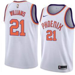 White Micheal Williams SUNS #21 Twill Basketball Jersey FREE SHIPPING