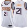 White2 Richard Dumas SUNS #21 Twill Basketball Jersey FREE SHIPPING