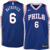 Blue George Ratkovicz Twill Basketball Jersey -76ers #6 Ratkovicz Twill Jerseys, FREE SHIPPING