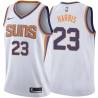 White2 Art Harris SUNS #23 Twill Basketball Jersey FREE SHIPPING