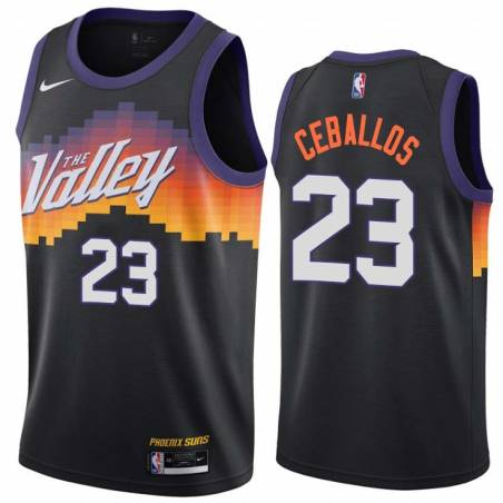 Black_City_The_Valley Cedric Ceballos SUNS #23 Twill Basketball Jersey FREE SHIPPING