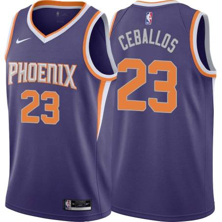 Purple Cedric Ceballos SUNS #23 Twill Basketball Jersey FREE SHIPPING