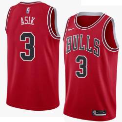 Red Omer Asik Twill Basketball Jersey -Bulls #3 Asik Twill Jerseys, FREE SHIPPING