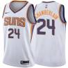 White2 Bill Chamberlain SUNS #24 Twill Basketball Jersey FREE SHIPPING