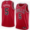 Red Guy Rodgers Twill Basketball Jersey -Bulls #5 Rodgers Twill Jerseys, FREE SHIPPING