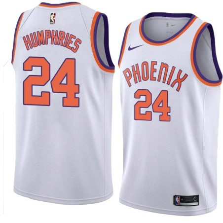 White Jay Humphries SUNS #24 Twill Basketball Jersey FREE SHIPPING