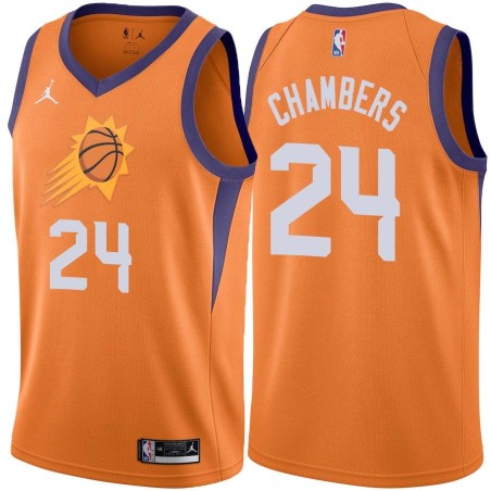 Orange Tom Chambers SUNS #24 Twill Basketball Jersey FREE SHIPPING