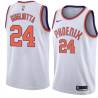 White Tom Gugliotta SUNS #24 Twill Basketball Jersey FREE SHIPPING