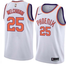 White Gary Melchionni SUNS #25 Twill Basketball Jersey FREE SHIPPING