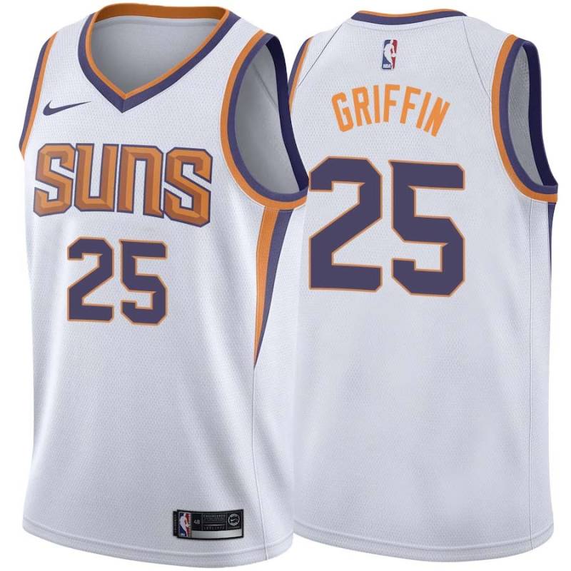 White2 Greg Griffin SUNS #25 Twill Basketball Jersey FREE SHIPPING