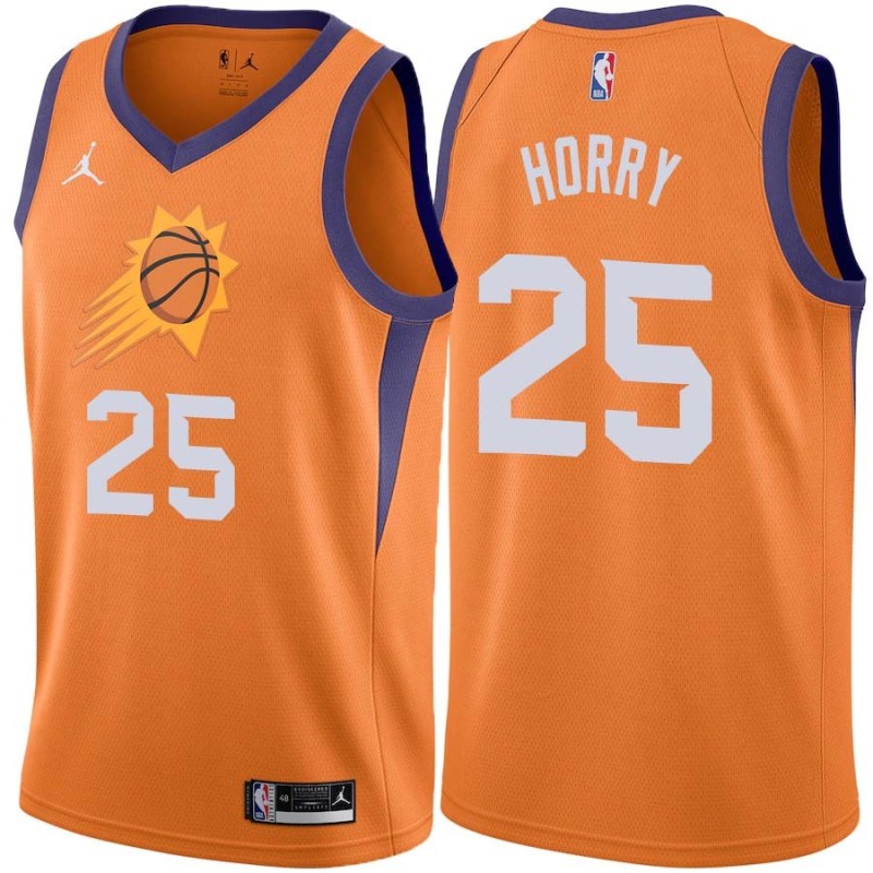 Orange Robert Horry SUNS #25 Twill Basketball Jersey FREE SHIPPING