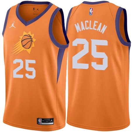 Orange Don MacLean SUNS #25 Twill Basketball Jersey FREE SHIPPING