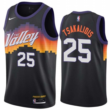Black_City_The_Valley Jake Tsakalidis SUNS #25 Twill Basketball Jersey FREE SHIPPING