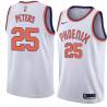 White Alec Peters SUNS #25 Twill Basketball Jersey FREE SHIPPING