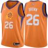 Orange Shannon Brown SUNS #26 Twill Basketball Jersey FREE SHIPPING