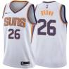 White2 Shannon Brown SUNS #26 Twill Basketball Jersey FREE SHIPPING