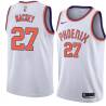 White Malcolm Mackey SUNS #27 Twill Basketball Jersey FREE SHIPPING