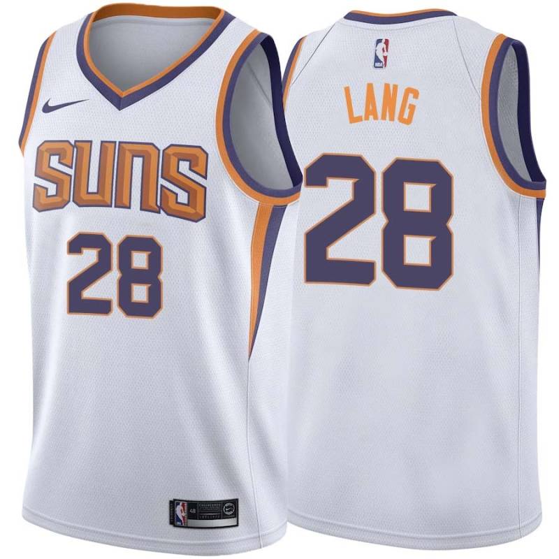 White2 Andrew Lang SUNS #28 Twill Basketball Jersey FREE SHIPPING